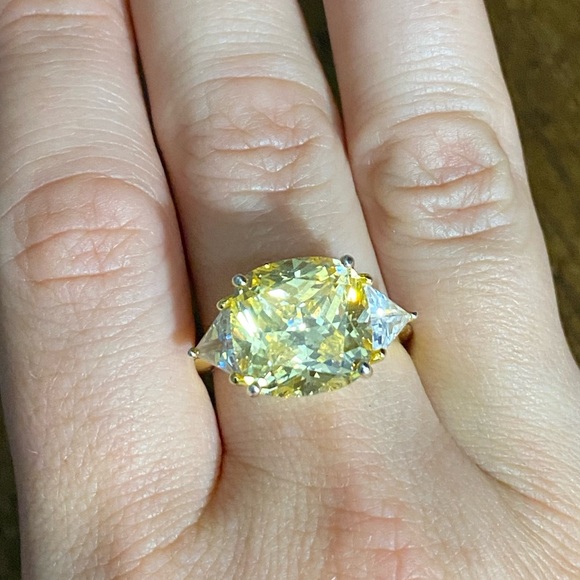 Sterling silver, gold plated ring. - Picture 1 of 5